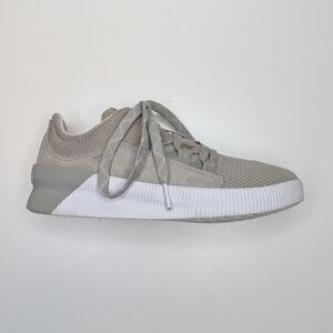 Sorel Out N About Sneakers Leather Fabric Beige Tan Gray Women's Size 5